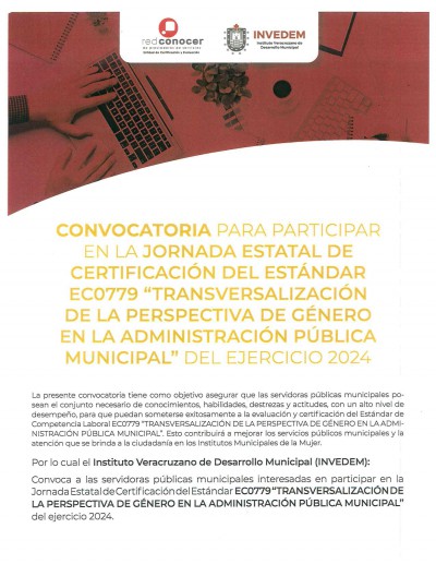 BASES DE LA CONVOCATORIA EC0779 Transversalización de la perspectiva de género en la administración pública municipal-1